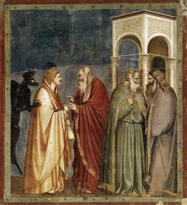 Giotto Di Bondone - 0a Giotto di Bondone, Judas Betrayal, Cappella Scrovegni, Padua, 1304-06.jpg