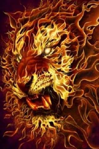 IPHONE tapety - Iphone-fire-lion-wallpaper.jpg
