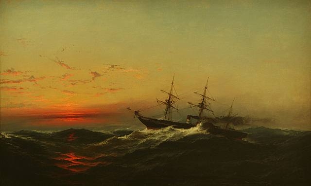 James Hamilton American 1819-1878 - James Hamilton - 1873 - Sunset on a Rough Sea.jpg