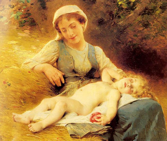 Leon Bazile Perrault - 706px-Perrault_Leon_Jean_basile_A_Mother_With_Her_Sleeping_Child.jpg