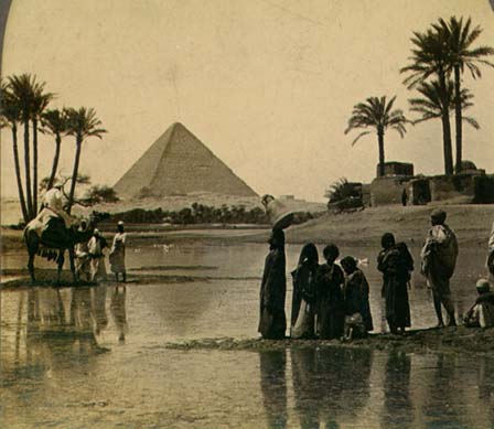 Egipt starożytny, obrazy - PyramidDatePalms.jpg