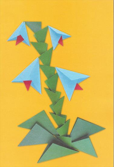 origami - niebieskie dzwonki origami płaskie z kwadrata.jpg
