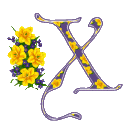 Alfabety z Bukietem kwiatów - 020 - X.gif