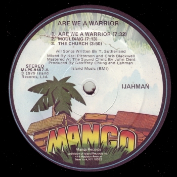 Ijahman - Are We A Warrior Island LP, 1978 - Label.jpg