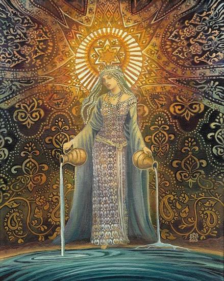 Obrazy Bogini z całego świata - The Star Goddess of Hope Mythological Tarot Art.jpg