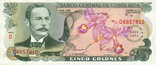 Costa Rica - costaricap241-5Colones-1971-donated_f.jpg