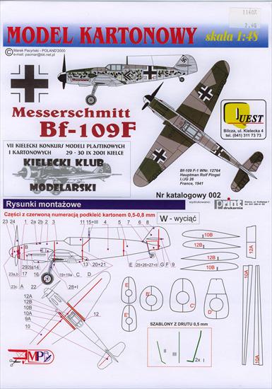 Quest 03 - samolot Messerschmitt Bf-109F - me-109.JPG
