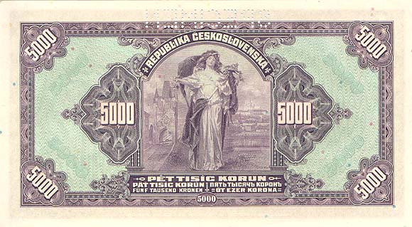 CZECHOSŁOWACJA - 1920 - 5000 koron b.jpg