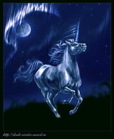 jednorożce, pegazy i inne magiczne konie - ___northern_lights____by_SnowSkadi.jpg