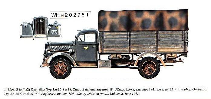 Opel Blitz - barwy kamuflażowe - Litwa, czerwiec 1941.jpg